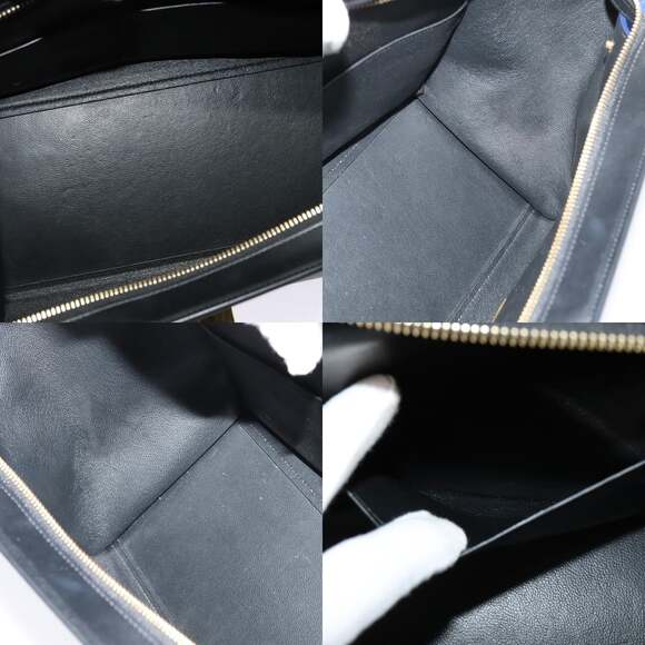 CELINE Trapeze Hand Bag Leather Beige Gold Blue - Picture 12 of 13